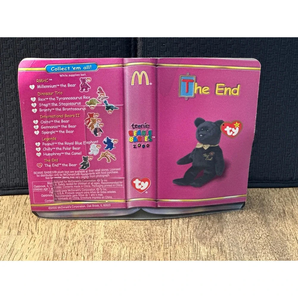 The End the Bear McDonalds TY The End Teenie Beanie Baby 1999 Rare Retired NIB‎